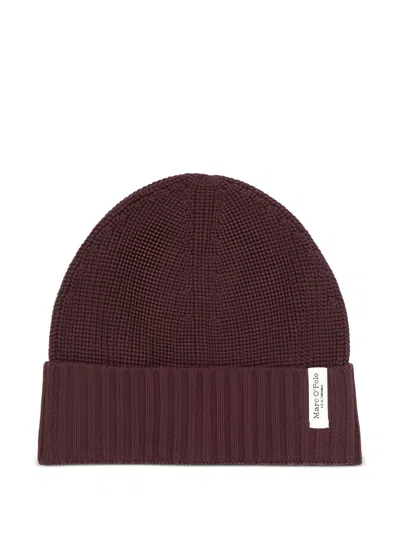 Marc O'polo Ribbed-knit Beanie In Brown