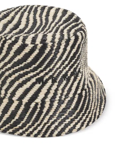 Marni Wavy-pattern Bucket Hat In Gray