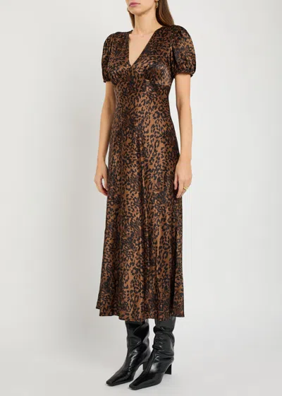 Rails Junia Leopard-print Satin Midi Dress In Multi