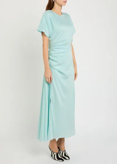 Simkhai Marabella Draped Midi Dress In Blue