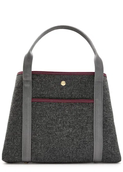 Rue De Verneiul Traversée M Pocket Wool Tote Bag In Gray