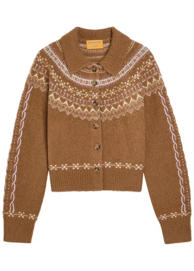 Guest In Residence Cloud Chalet Fair Isle Wool-blend Cardigan In Brown