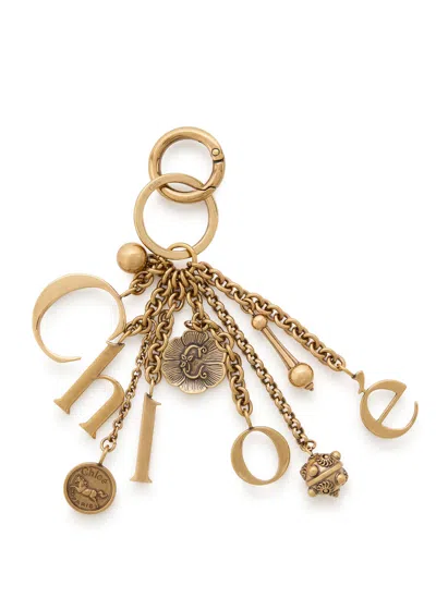 Chloé Chloe  Symbols Logo Bag Charm In Gold
