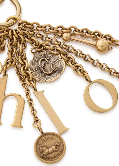 Chloé Chloe  Symbols Logo Bag Charm In Gold