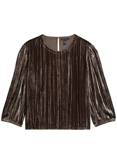 Eileen Fisher Textured Velvet Blouse In Brown