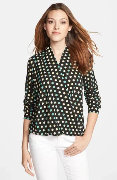 Pleione Faux Wrap Blouse In Multi