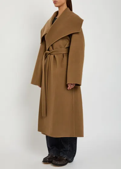 Jw Anderson Belted Wool And Cashmere-blend Trench Coat In Brown