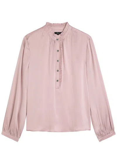 Rails Sien Ruffled Silk Blouse In Pink