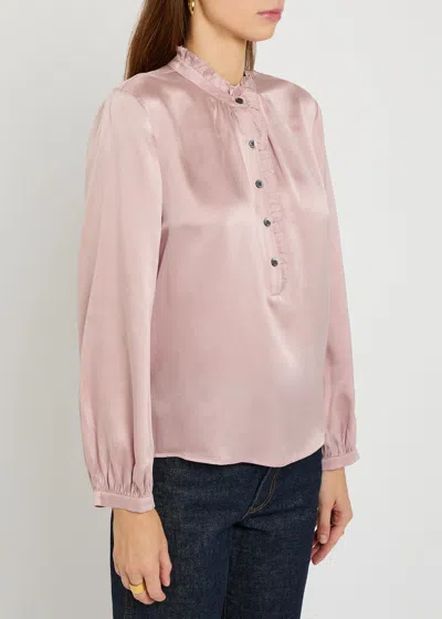 Rails Sien Ruffled Silk Blouse In Pink