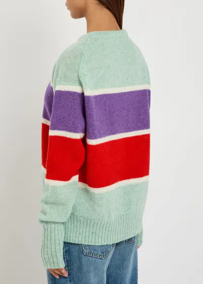 Jw Anderson Striped Crew-neck Wool Jumper In Multi