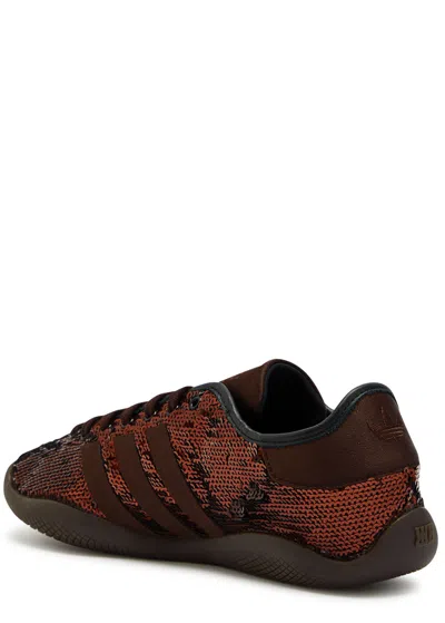 Adidas Originals Adidas X Wales Bonner X Wales Bonner Karintha Sequin And Satin Sneakers In Brown