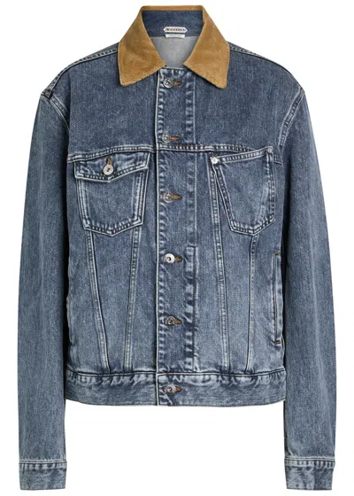 Jw Anderson Corduroy Collar Denim Jacket In Blue