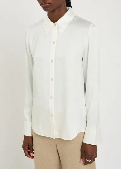 Vince Silk-blend Shirt In White