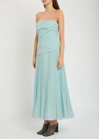 Simkhai Jonathan  Arie Draped Poplin Midi Dress In Blue