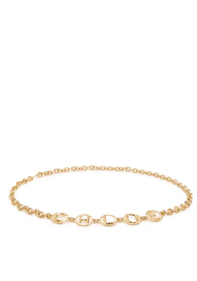 Chloé Script Logo Chain Belt Gold Tone In Gold