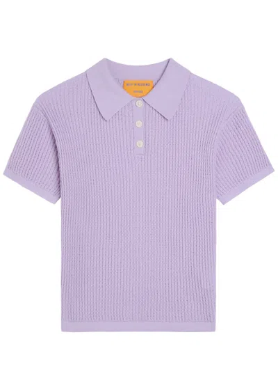 Guest In Residence Shrunken Cashmere Polo Shirt In Purple