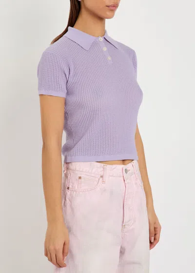 Guest In Residence Shrunken Cashmere Polo Shirt In Purple
