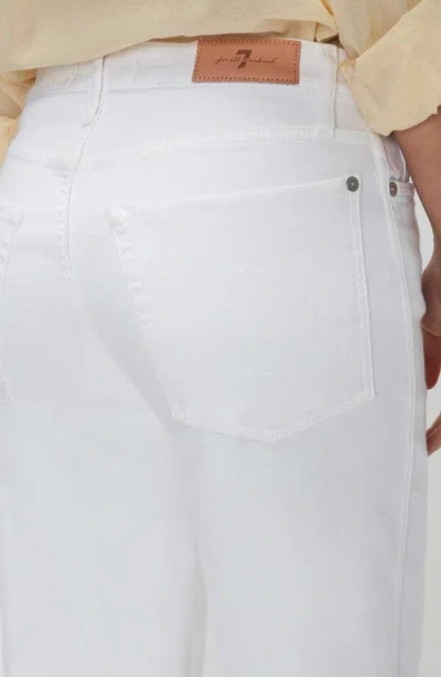 7 For All Mankind High Waist Straight Leg Jeans In White