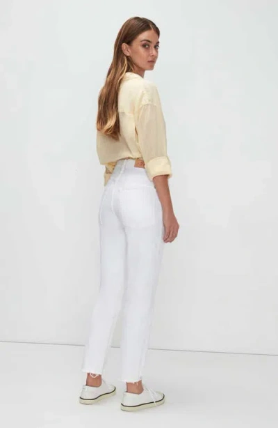 7 For All Mankind High Waist Straight Leg Jeans In White