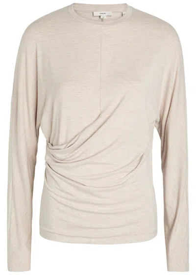 Vince Draped Stretch-jersey Top In White