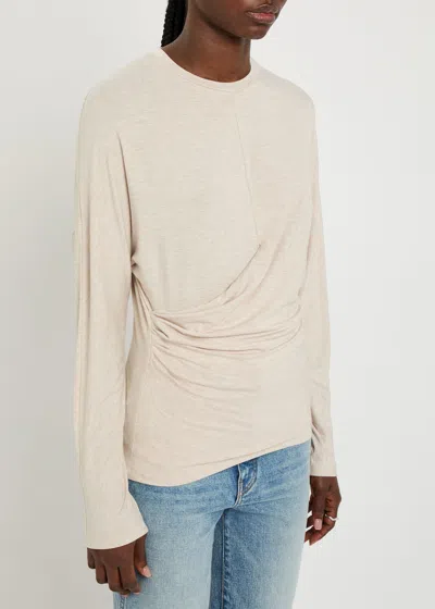 Vince Draped Stretch-jersey Top In White