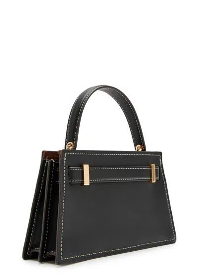 Tory Burch Lee Radziwill Mini Pebbled Leather Top Handle Bag In Brown