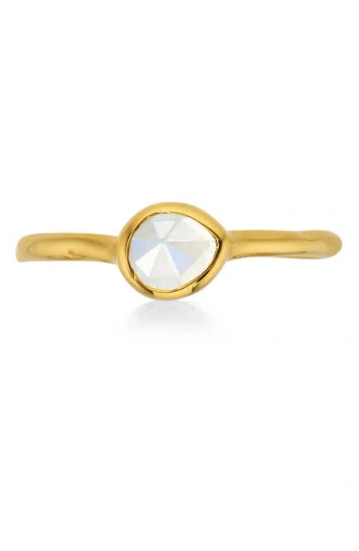 Monica Vinader Siren Small Semiprecious Stone Stacking Ring In Gold