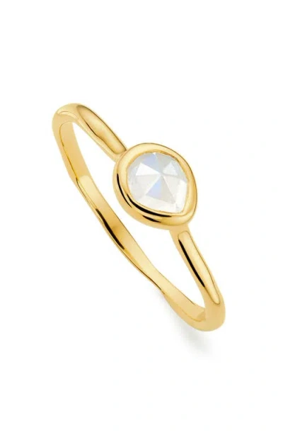 Monica Vinader Siren Small Semiprecious Stone Stacking Ring In Gold