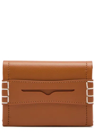 Jw Anderson Loafer Leather Card Holder In Brown