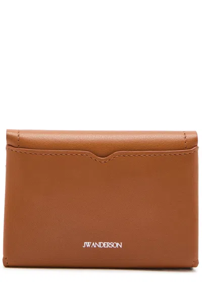 Jw Anderson Loafer Leather Card Holder In Brown