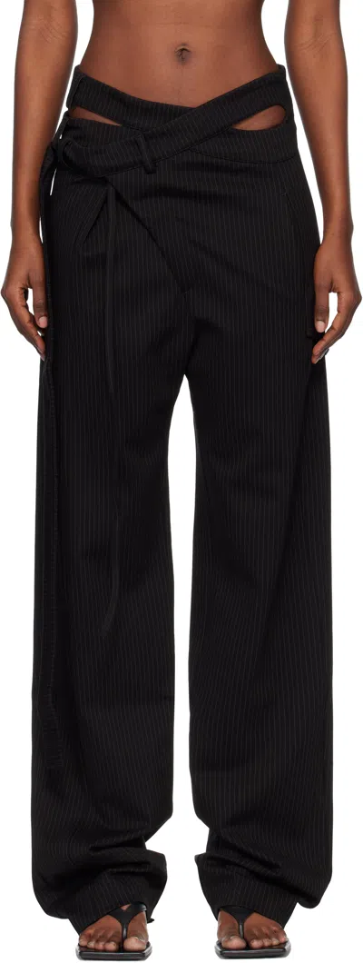 Ottolinger Black & Tan Signature Wrap Suit Trousers In Multi