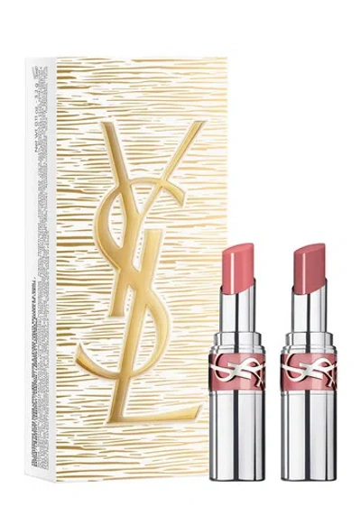 Saint Laurent Oveshine High-shine Lipstick Duo Set In Transparent