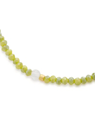 Anni Lu Cosmic Cactus 18kt Gold-plated Beaded Bracelet In Green