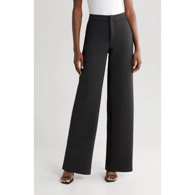 Good American Scuba Wide Leg Trousers In Black
