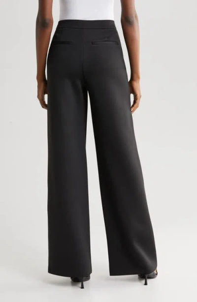Good American Scuba Wide Leg Trousers In Black