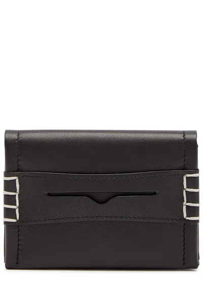 Jw Anderson Loafer Leather Card Holder In Black