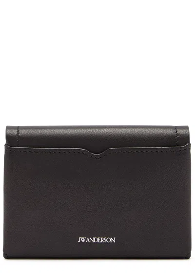 Jw Anderson Loafer Leather Card Holder In Black
