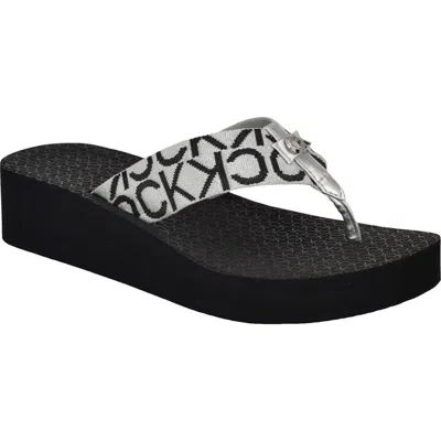 Calvin Klein Women's Meena Logo Platform Flip-flop Sandals In Multi