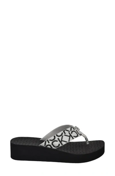 Calvin Klein Women's Meena Logo Platform Flip-flop Sandals In Multi