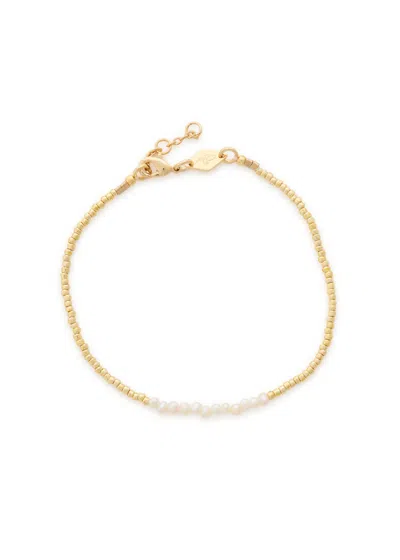 Anni Lu Slim Pearly 18kt Gold-plated Beaded Bracelet In Gold