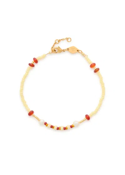 Anni Lu Dizzy Moon 18kt Gold-plated Beaded Bracelet In Gold