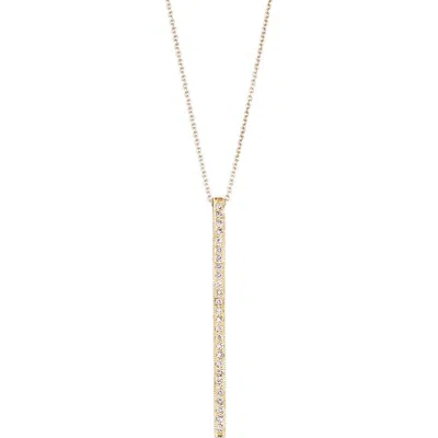 Sethi Couture Alice Diamond Linear Bar Pendant Necklace In Gold