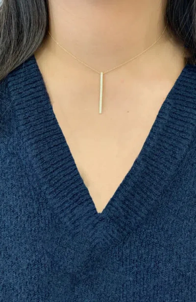 Sethi Couture Alice Diamond Linear Bar Pendant Necklace In Gold
