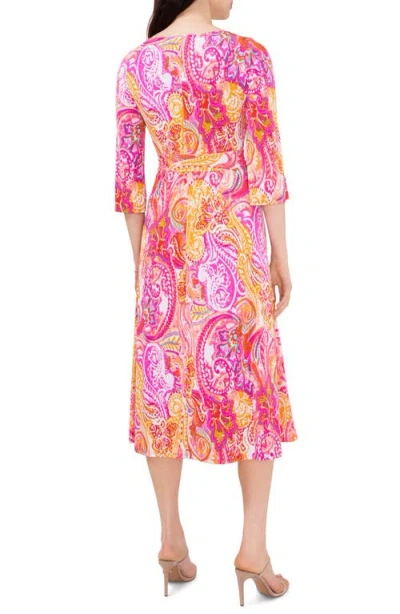 Chaus Paisley Tie Waist A-line Dress In Multi