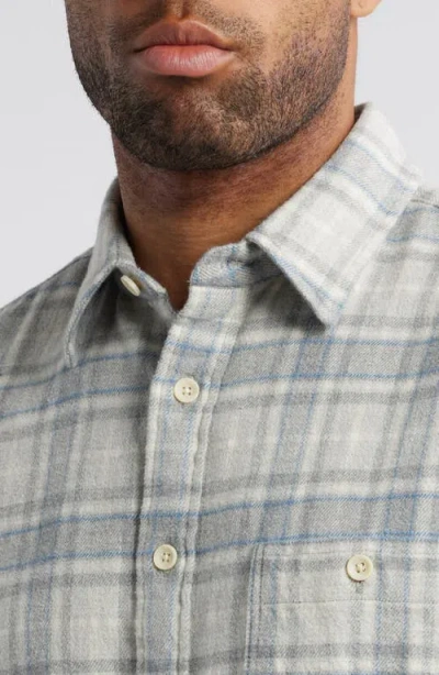 Faherty Plaid Super Brushed Stretch Flannel Button-up Shirt In White