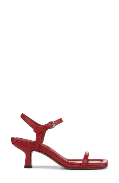 Vince Coco Leather Kitten-heel Sandals In Red