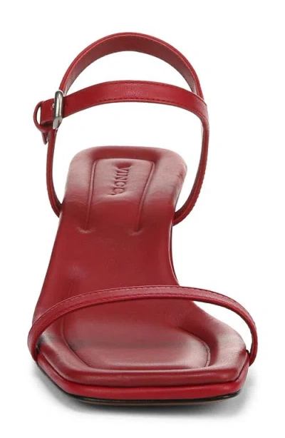 Vince Coco Leather Kitten-heel Sandals In Red