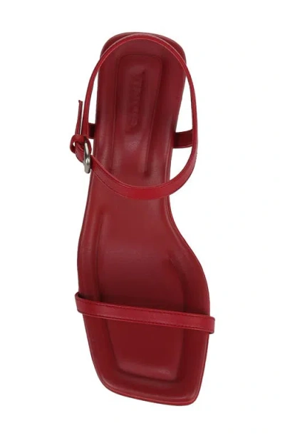 Vince Coco Leather Kitten-heel Sandals In Red