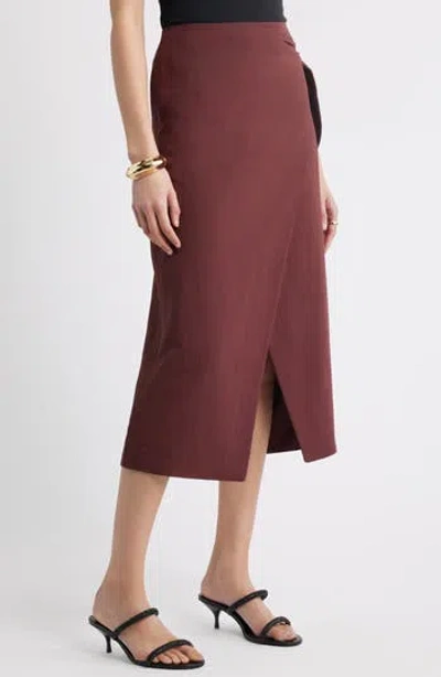 Nordstrom Midi Wrap Skirt In Red