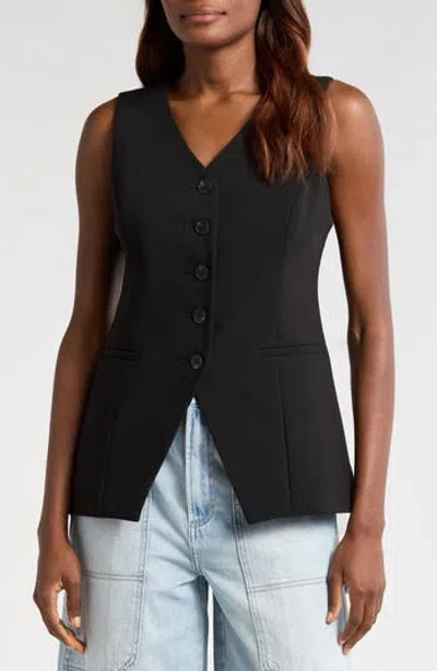 Pistola Lila Button Front Vest In Black